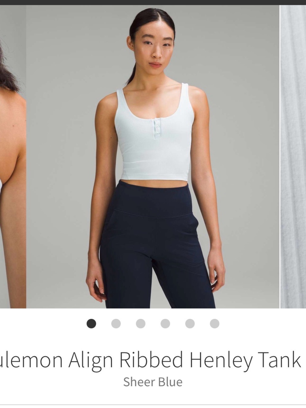 lululemon athletica Ribbed Henley Crop Tank - Light Blue
